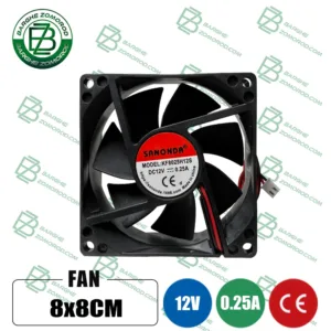 فن 12 ولت 2.5*8*8 سانتیمتر دوسیم برند SANONDA